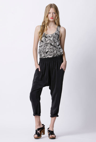 Brooklyn Silk Pants - Plain - Black