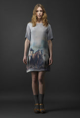 Lady Grey Dress - Stallion Print
