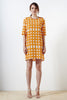 Silk Tunic - Wimbledon Check Print - Yellow / Cream / Toffee