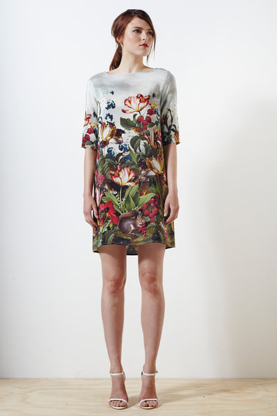 Suffolk Silk Tunic - Garden Floral Print