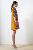 Suffolk Silk Tunic - Wimbledon Check Print - Burgundy / Cream / Yellow