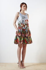 Cotswolds Cotton Dress - Wimbledon Check Print - Burgundy / Cream