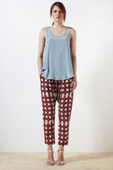 Stratford Silk Tank - Plain - Petrol Blue