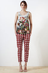 Chester Skinny Pant - Wimbledon Check Print - Yellow / Cream