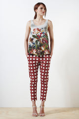 Chester Skinny Pant - Wimbledon Check Print - Yellow / Cream