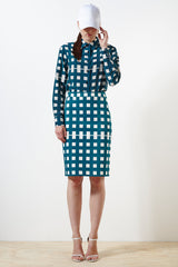 Parasol Cotton Skirt - Plain - Teal / Cream