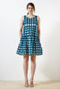 Cotswolds Cotton Dress - Wimbledon Check Print - Teal / Cream