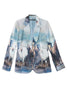 Silk Blazer - Stallion Print