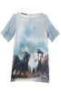 Lady Grey Dress - Stallion Print