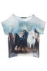Lounge Silk Tee - Stallion Print