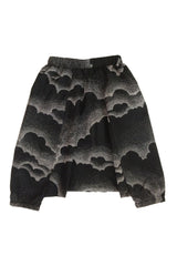 Harem Pants - Cloud Cover Print - Black And Cream