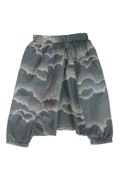Harem Pants - Cloud Cover Print - Grey And Cream
