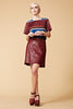 Heritage Leather Skirt - Burgundy