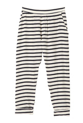 Cornwall Silk Pants - Mid Stripe Print - Bronze / Navy