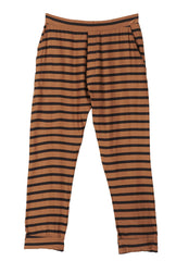 Cornwall Silk Pants - Mid Stripe Print - Navy / Cream