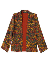 Traveller Silk Cardigan - Fox Field Print