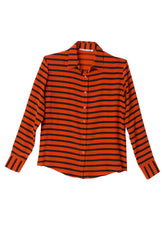 Caravan Silk Shirt - Mid Stripe Print