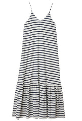 Arizona Maxi Dress - Mid Stripe Print - Bronze / Navy