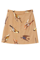 Day Trip Cotton Skirt - Birdhouse Print