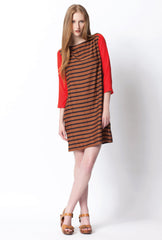 Highland Silk Tunic - Mid Stripe - Bronze / Navy