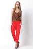 Cornwall Silk Pants - Plain - Vermillion