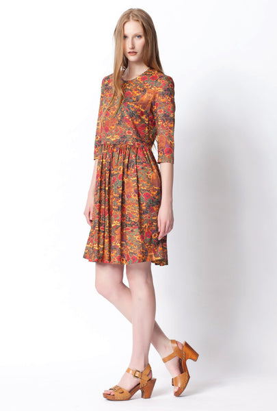 Cochella Cotton Dress - Fox Field Print