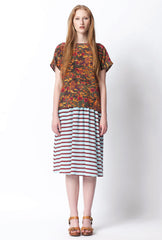 Pasadena Silk Tee - Fox Field Print