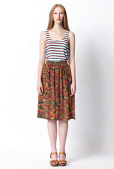 Drifter Silk Skirt - Fox Field Print