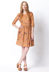Cochella Cotton Dress - Birdhouse Print