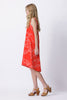 Curtsey Cotton Dress - Cloud Cover Print - Orange / Cream