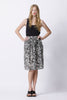 Tea Time Silk Skirt - Aviary Print - Steel Blue / Pale Grey