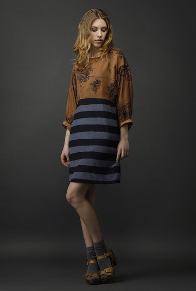 Faraway Silk Dress - Crochet Print