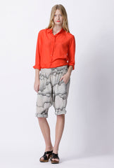 Harvard Silk Cotton Shirt - Plain - Orange