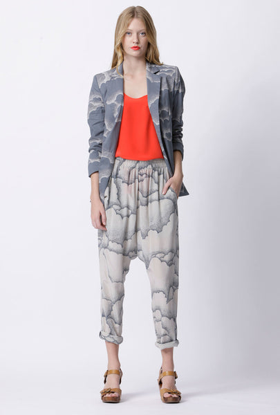 Hamptons Cotton Blazer - Cloud Cover Print
