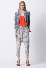 Hamptons Cotton Blazer - Cloud Cover Print