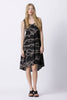 Curtsey Cotton Dress - Cloud Cover Print - Black / Cream